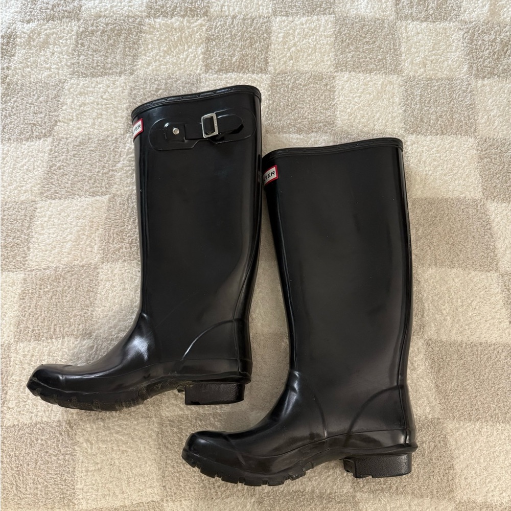 Hunter Black Tall Rain Boots